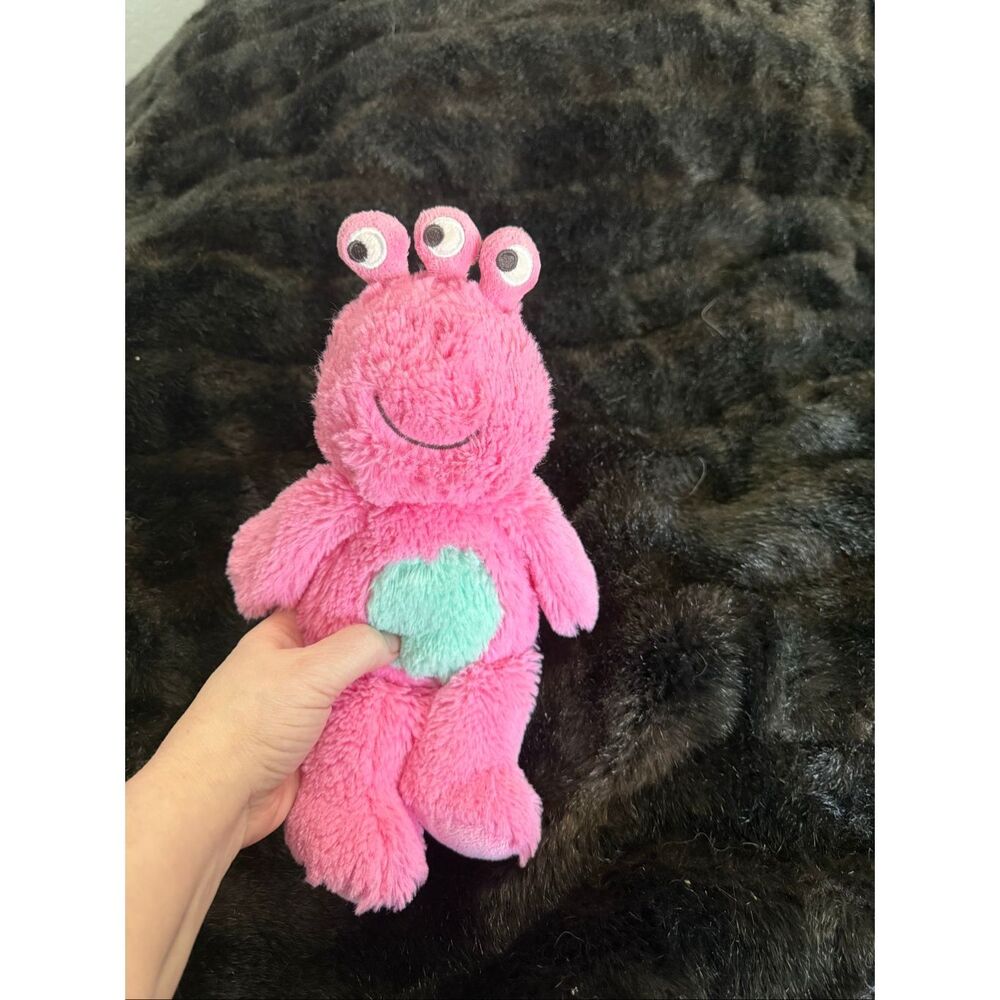Carters Plush Three Eyes Alien Monster Plush Stuffed Baby Pink Girl 11”‎ Lovey